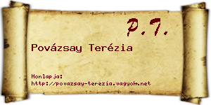 Povázsay Terézia névjegykártya